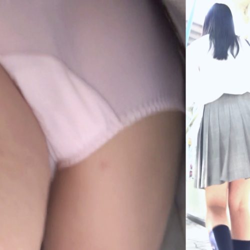 パンチラ盗撮 制服女子 ピンクパンツに接近して好きなだけ舐め撮り