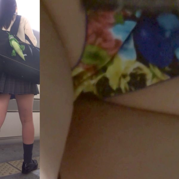 パンチラ盗撮 制服女子 超ミニスカ制服の中身は派手すぎるパンツ