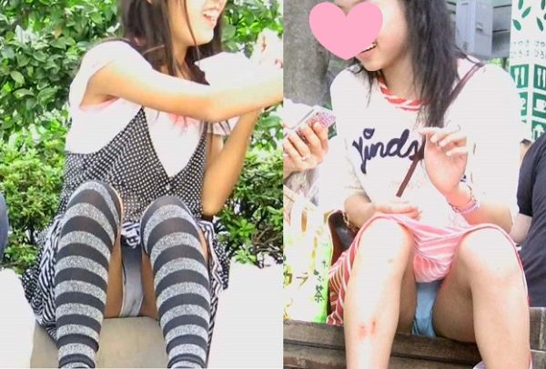 〇ちゃんたち、ばっちりクロッチ見えてます