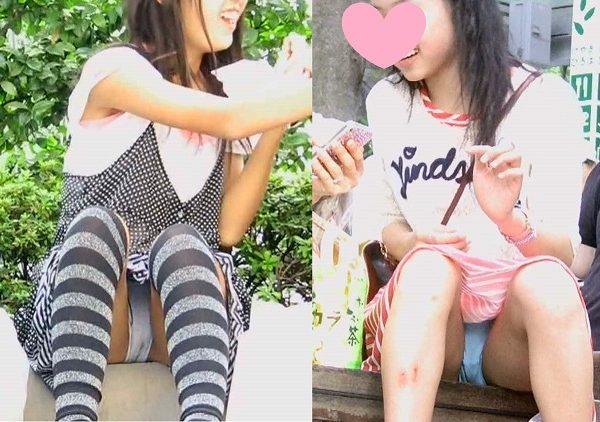〇ちゃんたち、ばっちりクロッチ見えてます
