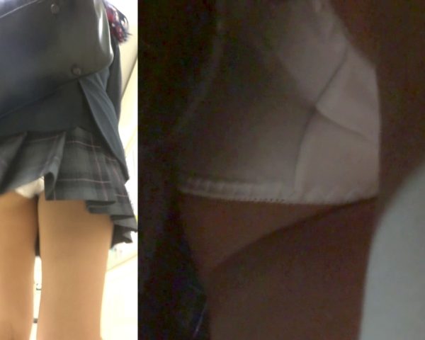 パンチラ盗撮 制服女子 ミニスカすぎて駅構内でもパンチラ見せつけ