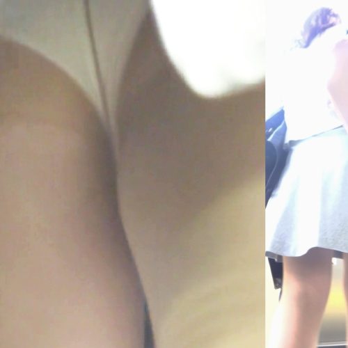 パンチラ盗撮 OLさん パンストに隠れた白パンツを駅の階段で狙い撃ち