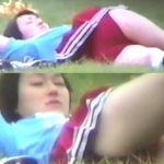 野外チア練習前のチラ着替え 8