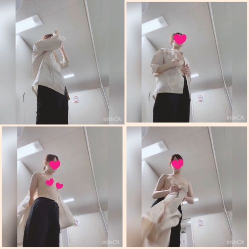 【トイレ着替え】裸？仕事終わって私服に着替える美人店員さん