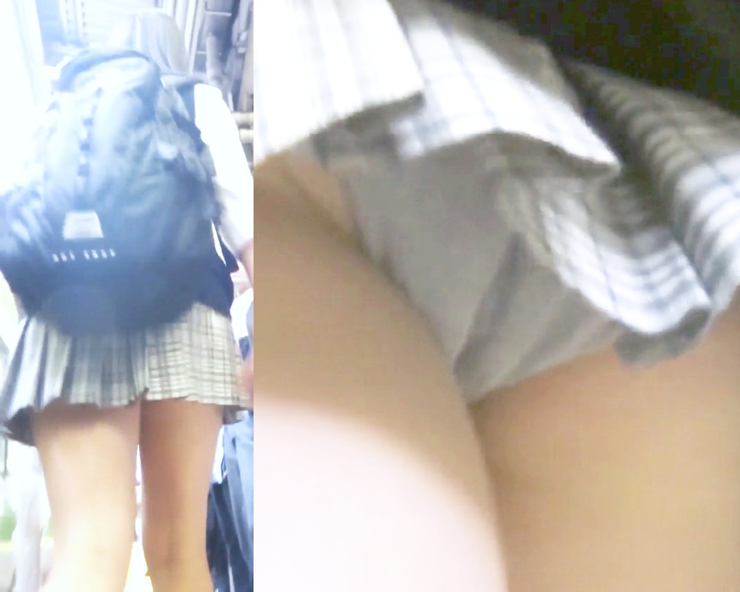 駅　盗撮 パンチラ盗撮 制服女子 ミニスカすぎて駅のホームでグレーの食い込みパンツ丸見え – JPORU