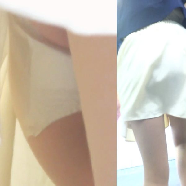 パンチラ盗撮 OLさん 電車内で白パンツ激撮