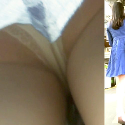 パンチラ盗撮 OLさん 白のレース付きパンツをこっそり撮影