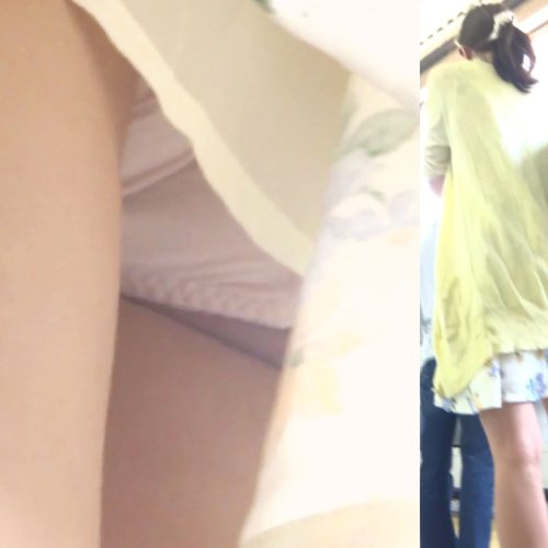 パンチラ盗撮 OLさん ピンクパンツを電車内でこっそり撮影